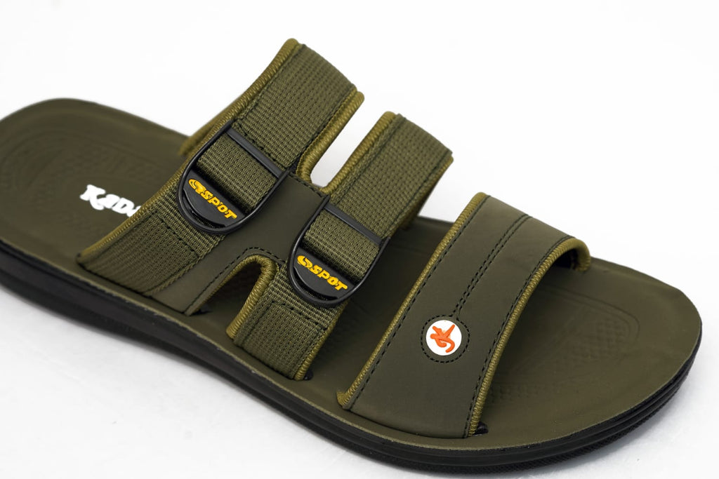 KADAM Men’s Olive Green Tactical Dual-Strap Slides