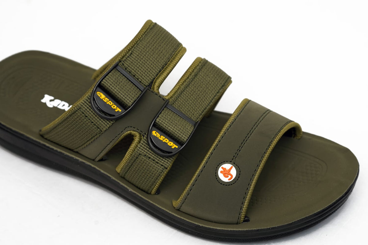 KADAM Men’s Olive Green Tactical Dual-Strap Slides