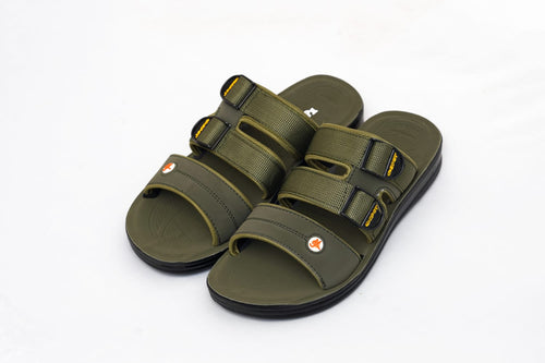 KADAM Men’s Olive Green Tactical Dual-Strap Slides