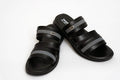 Men’s Multi-Strap Black Casual Slides