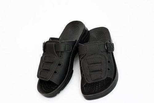 Men’s Black Adjustable Buckle Slide Sandals