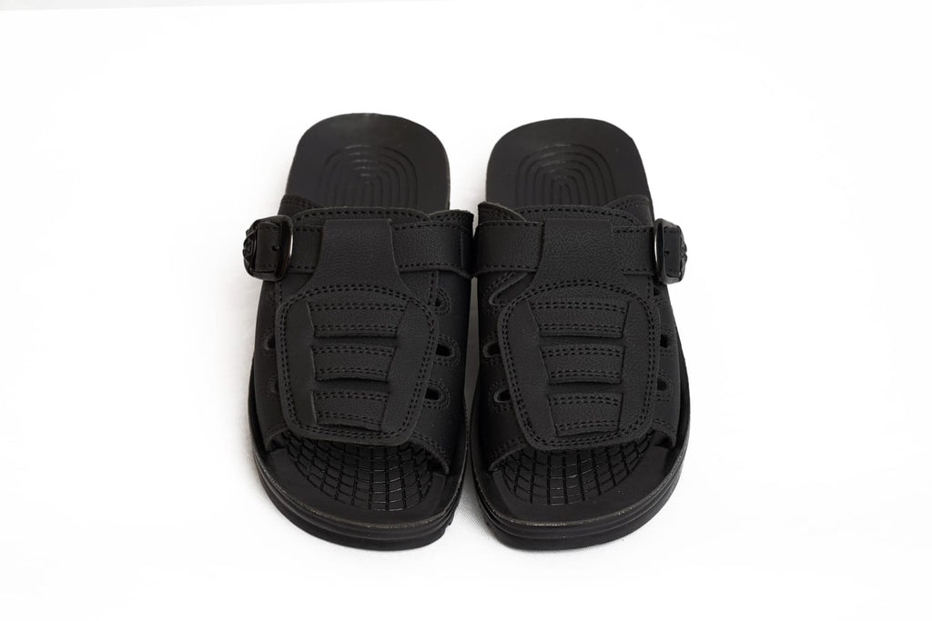 Men’s Black Adjustable Buckle Slide Sandals