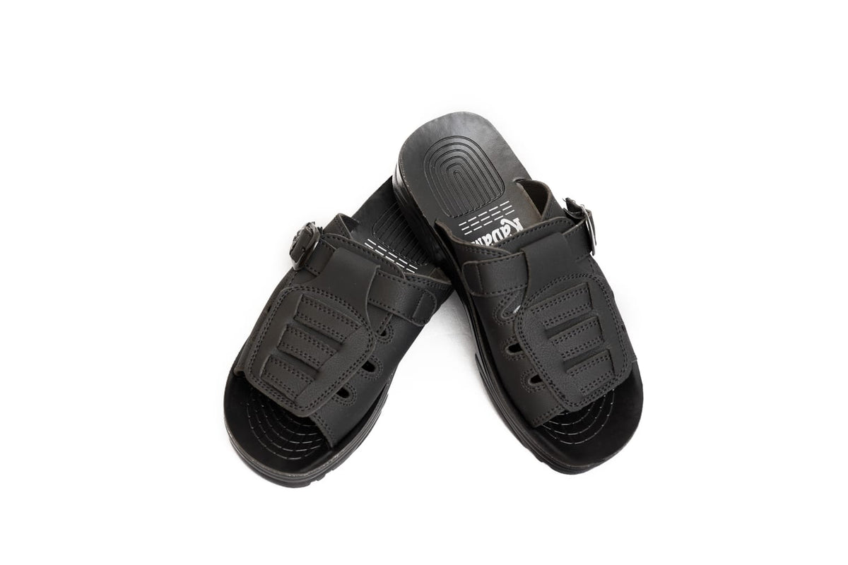 Men’s Black Adjustable Buckle Slide Sandals